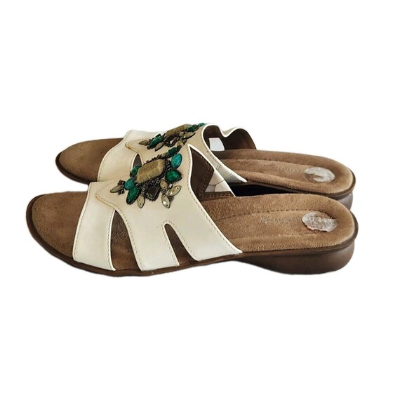 Natural Soul Jypsy Wedge Sandals 7M Turquoise Gem Embellished Boho Comfort - Picture 7 of 9